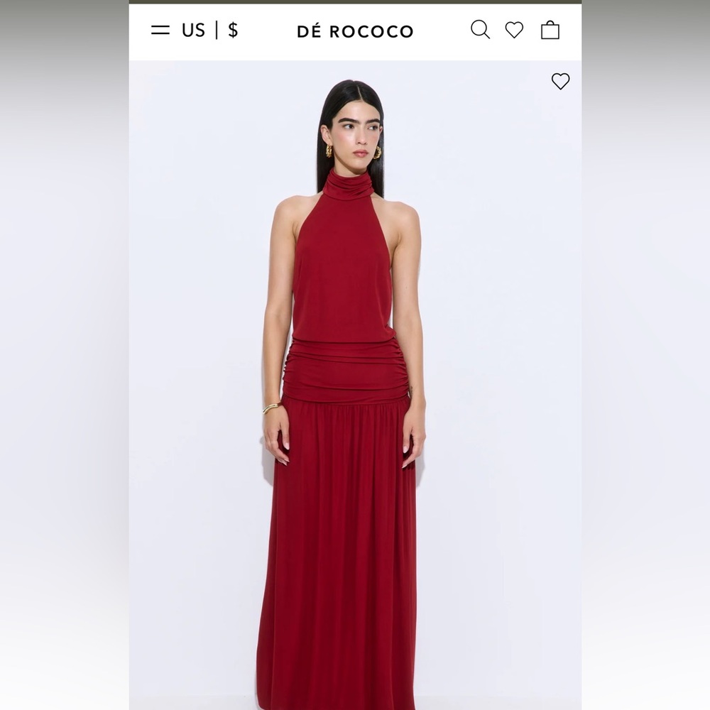Elegant Red Halter Maxi Skirt